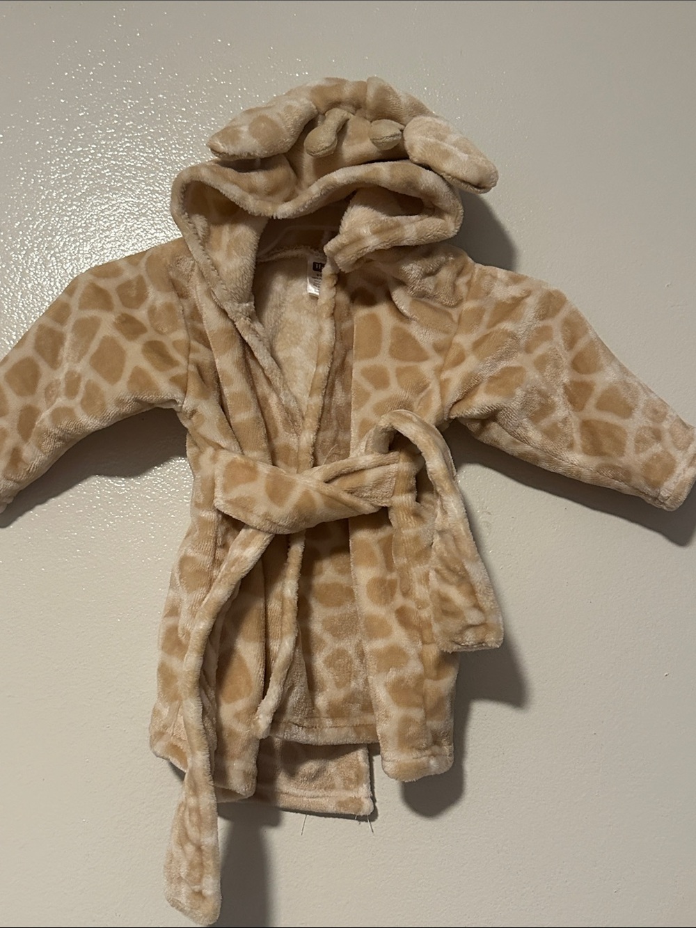 Kids Plush Giraffe Hooded Bathrobe - Light Beige
